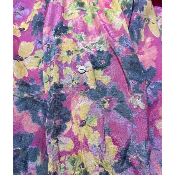 New Zac & Rachel Floral Blouse Size 1X Lilac Rose Button Front Long Sleeve - Picture 5 of 8